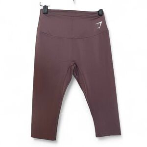 Gymshark Training 3/4 High Waisted Cropped Leggings Purple Solid Size Small Gym